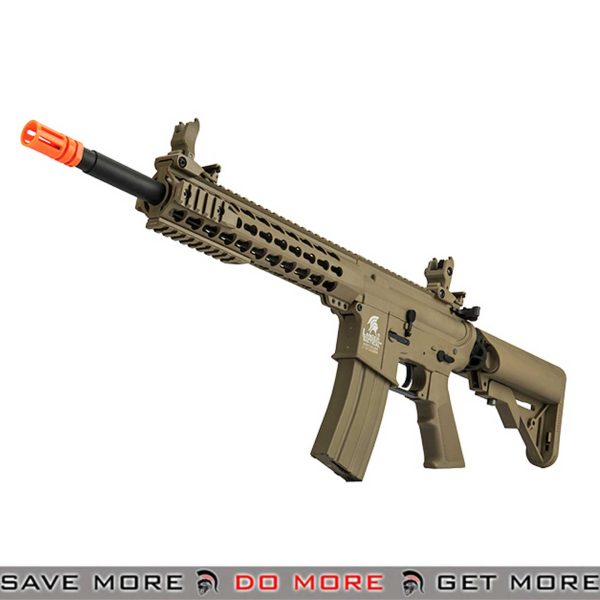 Airsoft AEG M4 Lancer Tactical 10 Inch Keymod LT-19B Tan Sideways