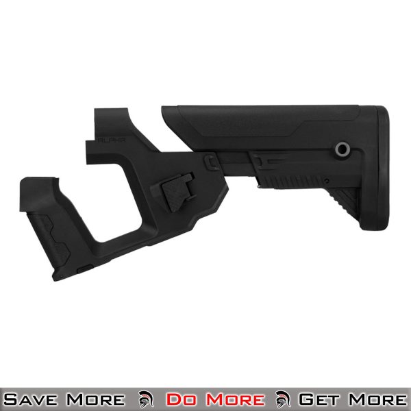 Lancer Tactical Alpha Stock - Black for Airsoft AEGs