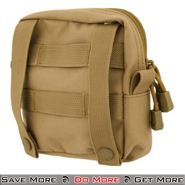 Lancer Tactical Enclosed Laser Cut M4 EMT Utility Pouch Tan Back Angle