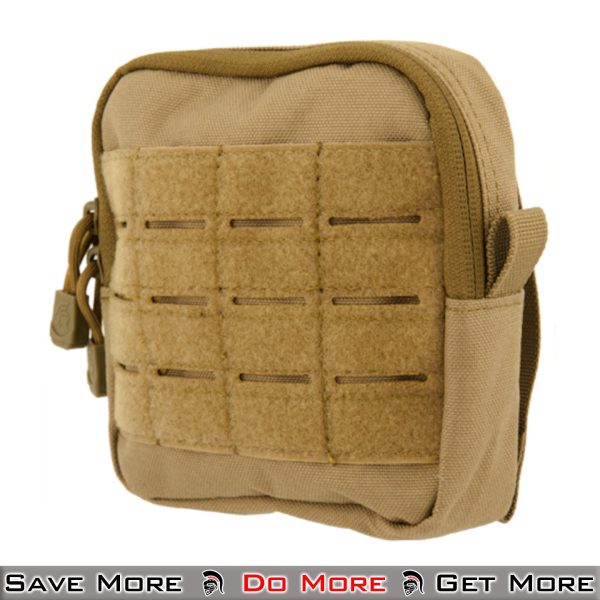 Lancer Tactical Enclosed Laser Cut M4 EMT Utility Pouch Tan Front Angle