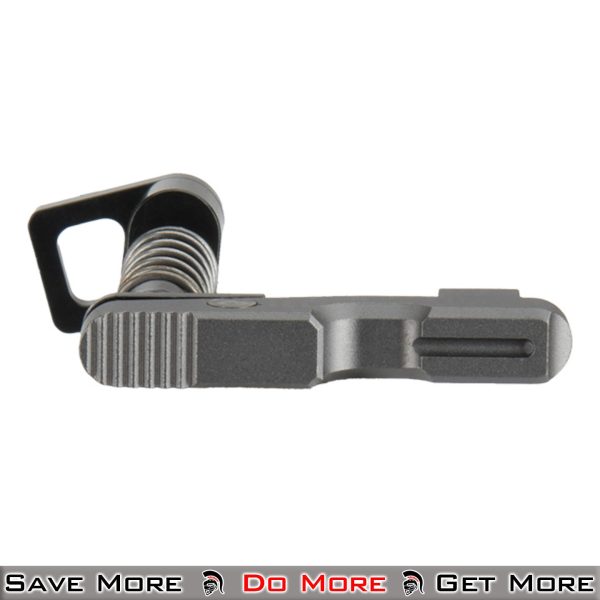 Lancer Tactical Mag Release for Airsoft M4 AEG Rifles Grey Facing Left