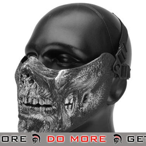 6mmProShop Iron Face Lower Half Mask "Zombie" - Silver