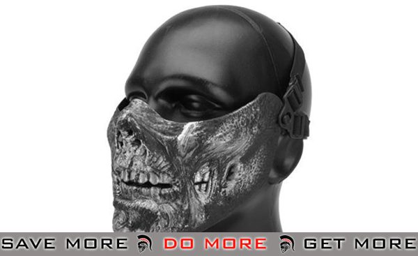 6mmProShop Iron Face Lower Half Mask "Zombie" - Silver