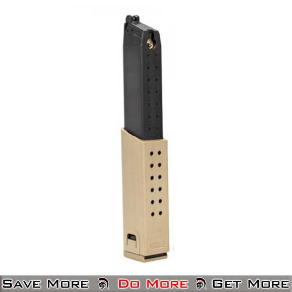 SMG45 49 Rnd Mag: Tan Gas Mag for Gas Airsoft Rifles