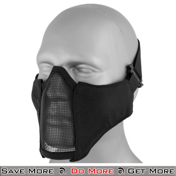 TMC PDW Mesh Black Airsoft Half Mask for Face Protection Left