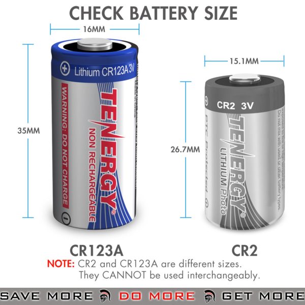 CR123A Battery Individual for Airsoft Lights or Lasers Compare