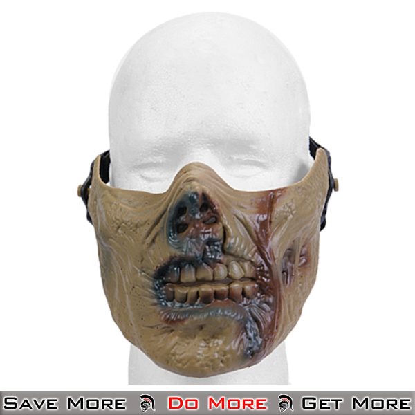 UK Arms Zombie Skull Airsoft Lower Face Mask Front On