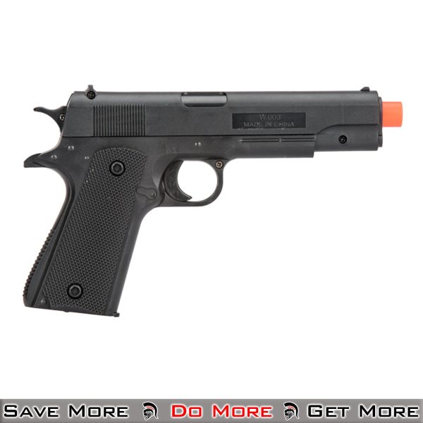 UK Arms Standard 1911 Pistol - Black Spring Airsoft Gun Right