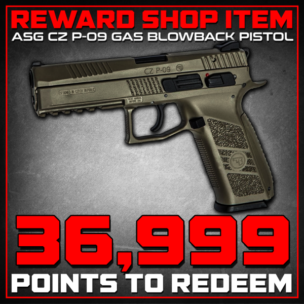 Reward Shop Item - ASG CZ P-09 Polymer Airsoft GBB Pistol - Dark Earth