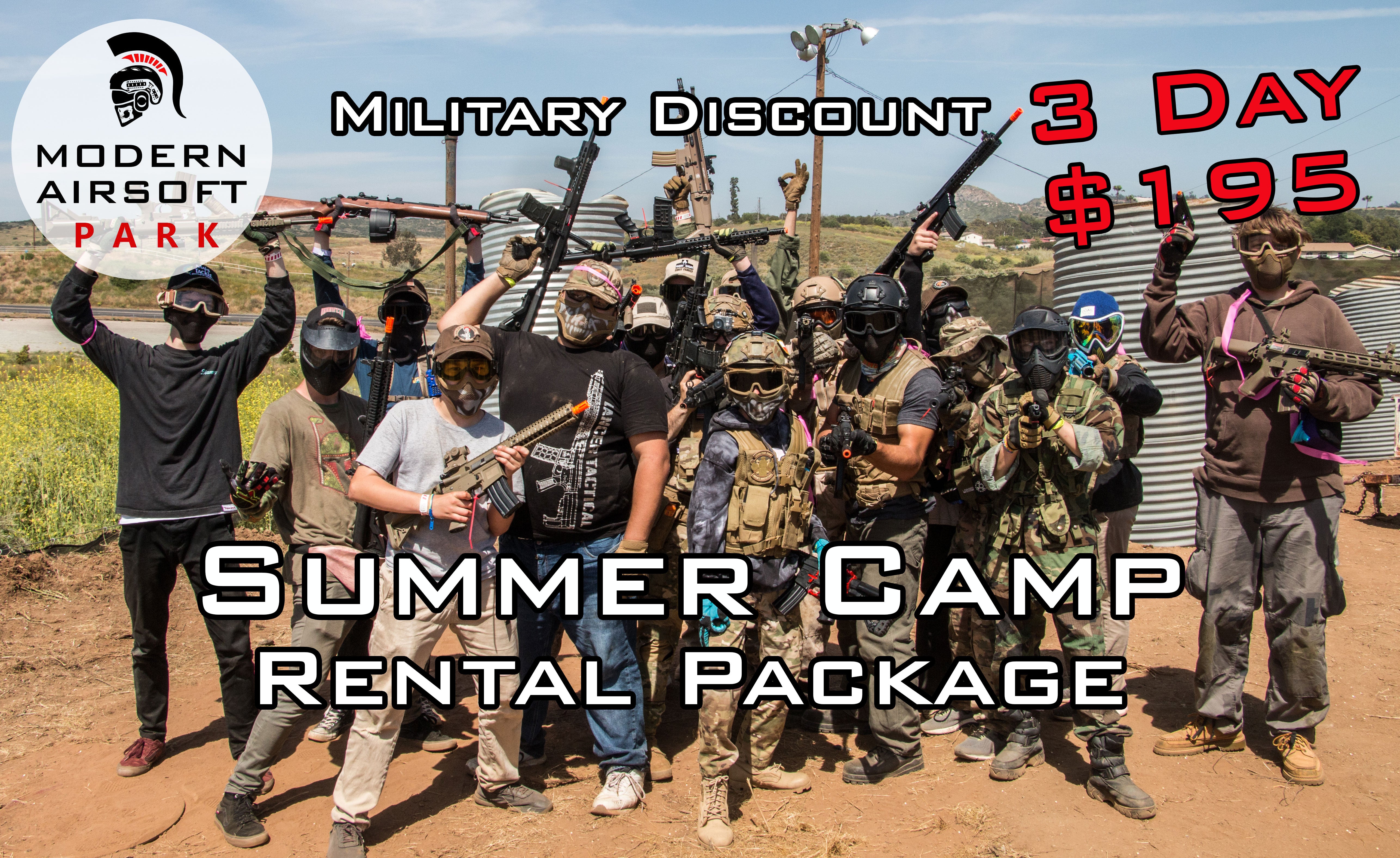 Modern Airsoft Park Summer Camp Boot Camp for Kids Under 16 July 16-18 Military Discount